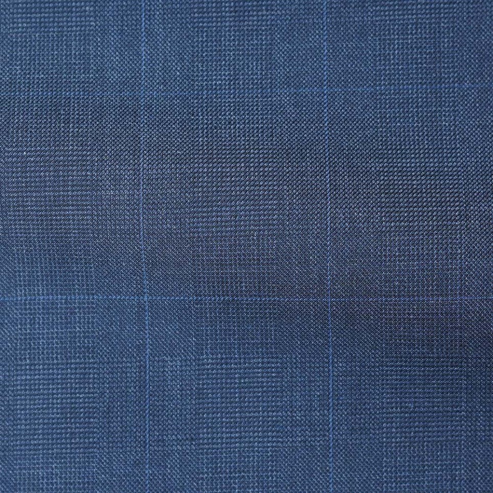 Blue Windowpane Charcoal Suit