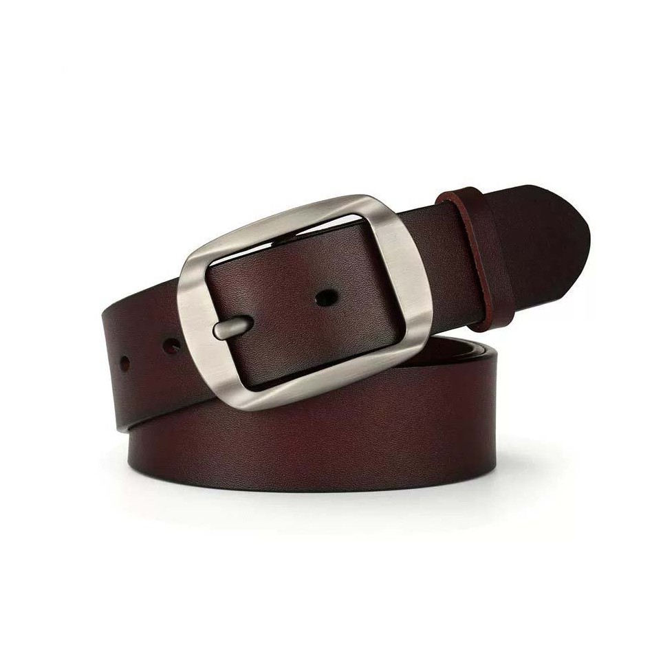 Ceinture cuir marron Col Vert