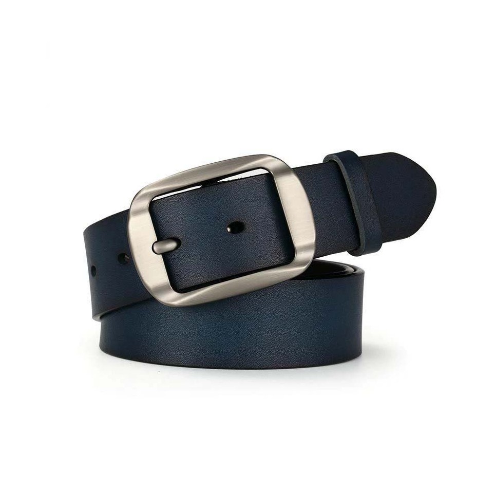 Ceinture cuir bleue